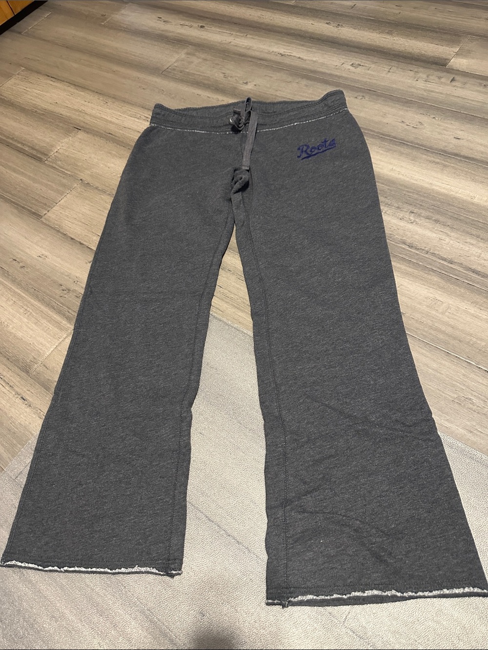 Roots Women's Dark Gray Sweatpants with Navy Logo